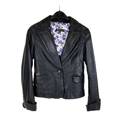 ARMA Women – Leren dames blazer – Zwart – Maat 34, Zwart, Ophalen of Verzenden, Zo goed als nieuw, Maat 34 (XS) of kleiner