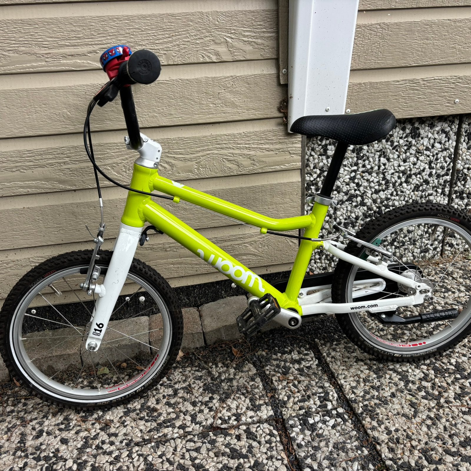 Woom 3 groen kinderfiets 16 inch, Fietsen en Brommers, Fietsen | Kinderfietsjes, Ophalen, Gebruikt, 16 tot 20 inch