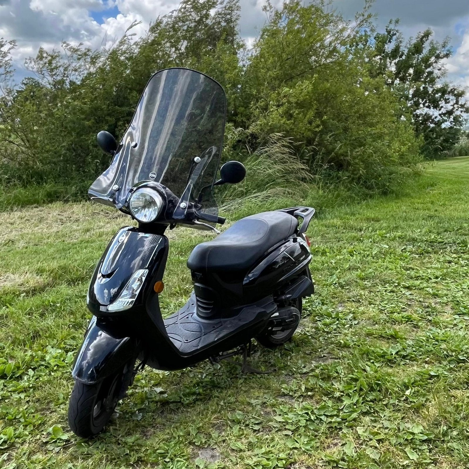 SYM Fiddle 2 Scooter met windscherm - Zwart, Goede Staat, Ophalen, Gebruikt, Maximaal 45 km/u, Benzine