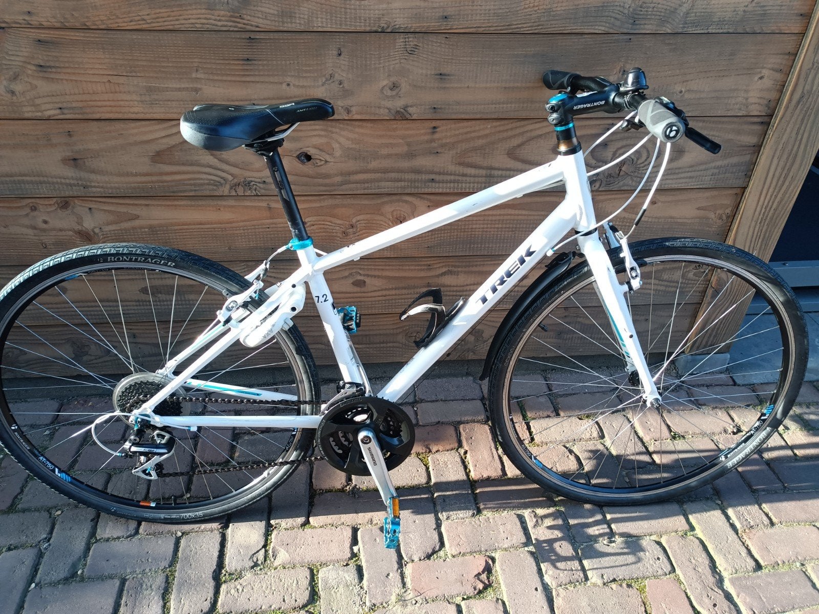 Trek FX 7.2 alpha silver aluminium frame wit, Ophalen, Gebruikt, Meer dan 20 versnellingen, Overige merken