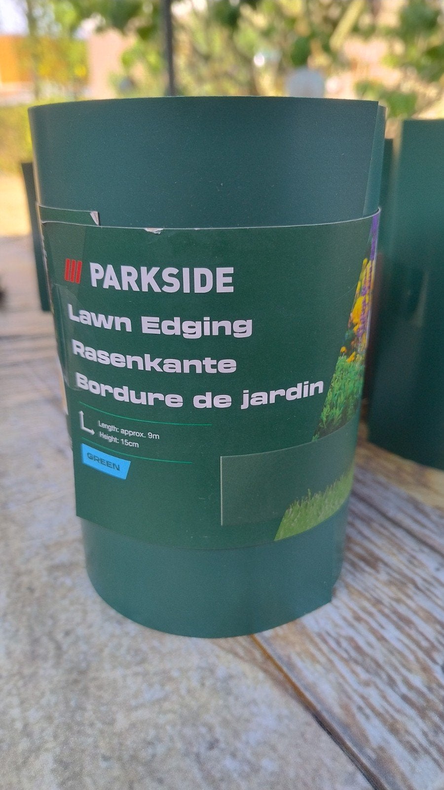 Parkside 4 stuks Gazonrand Groen - 9m lengte, 15 cm hoogte,, Ophalen, Nieuw