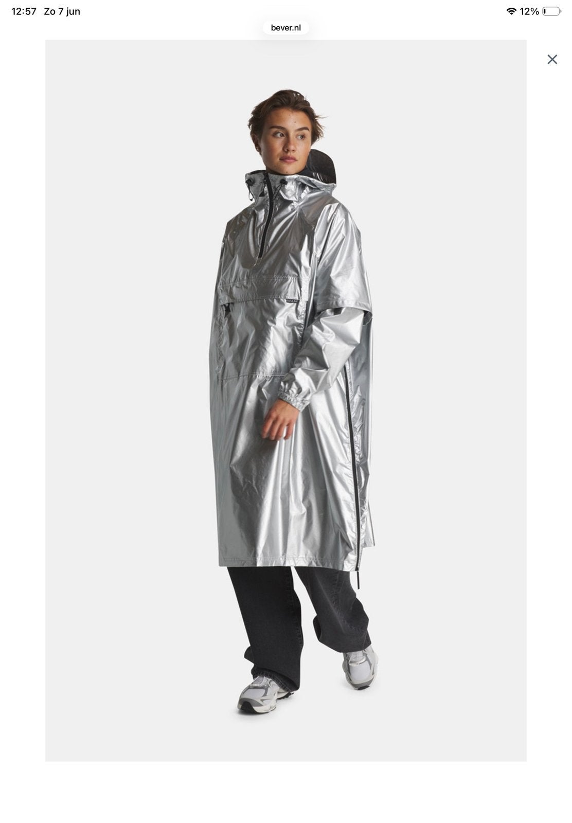 Zilverkleurige poncho van Maiumi, Ophalen of Verzenden, Zo goed als nieuw, Regenponcho, Dames