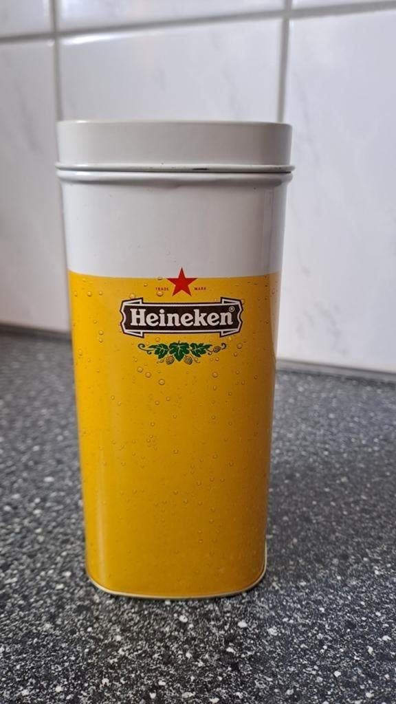Vintage Heineken blik - Decoratief bewaarblik, Ophalen of Verzenden, Zo goed als nieuw, Heineken