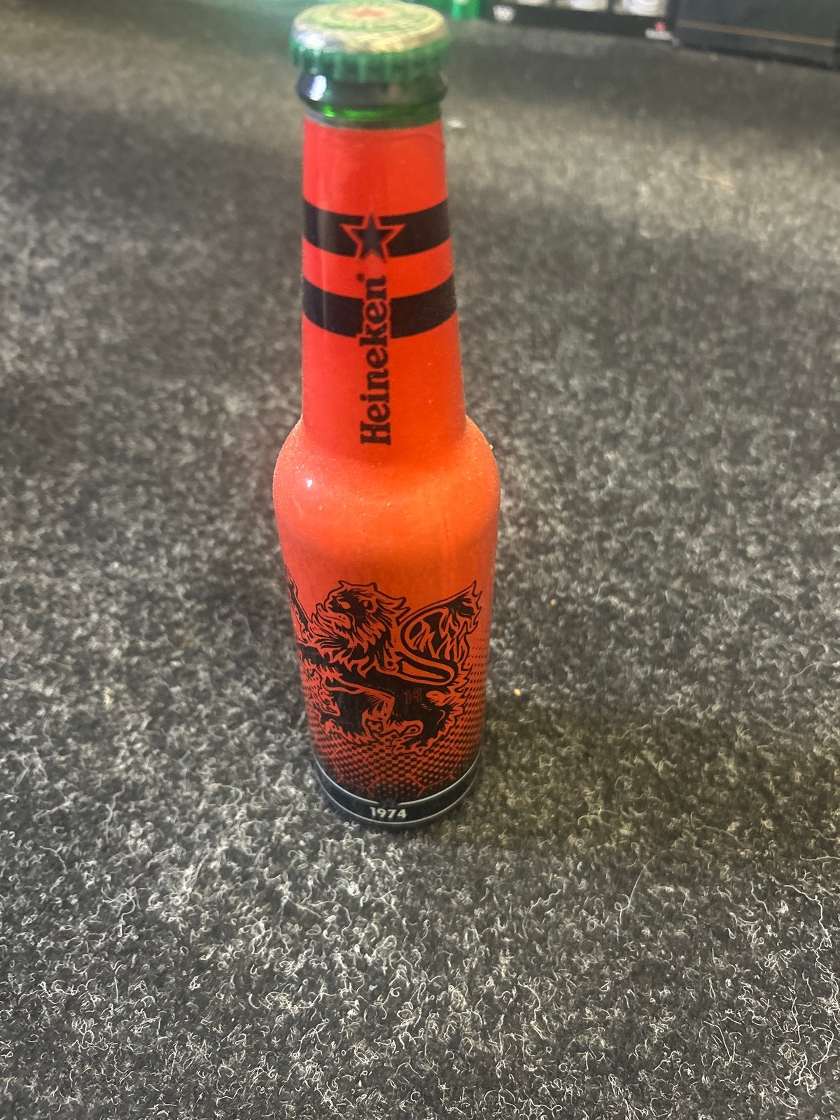 Heineken Oranje Flesje 1974 - WK Voetbal, Ophalen of Verzenden, Gebruikt, Flesje(s), Heineken