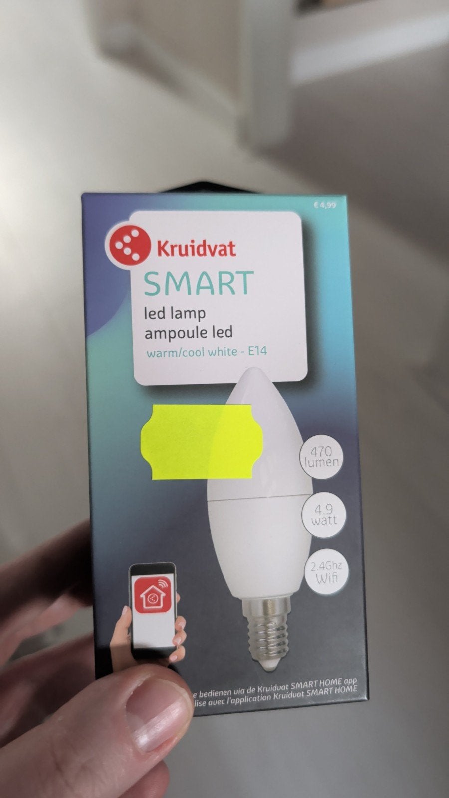 Kruidvat Smart E14 LED lamp - Warm/Koel Wit, Ophalen, Instelbaar wit, E14 (klein), Nieuw