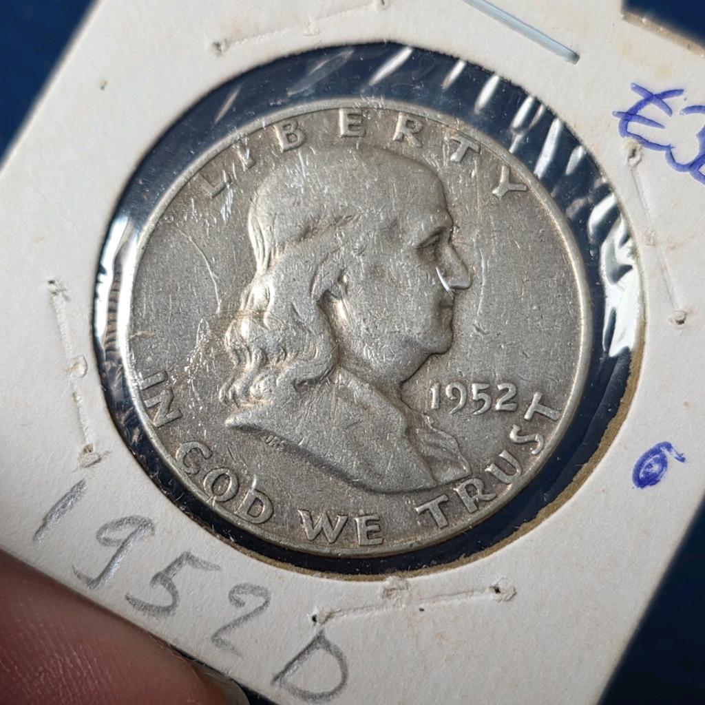 halve dollar 1952D Amerika, Verzenden, Noord-Amerika, Losse munt, Zilver