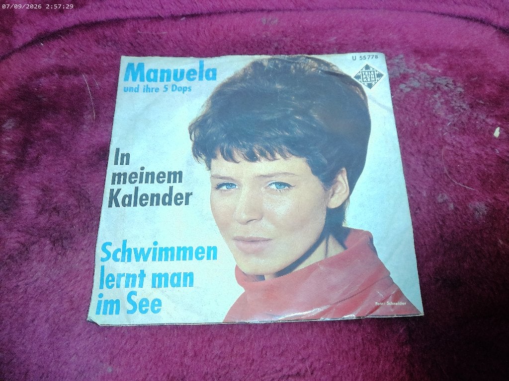 Manuela - Schwimmen laernt man im See / in meinem Kalender, Gebruikt, Fotohoes, 7 inch, Overige typen