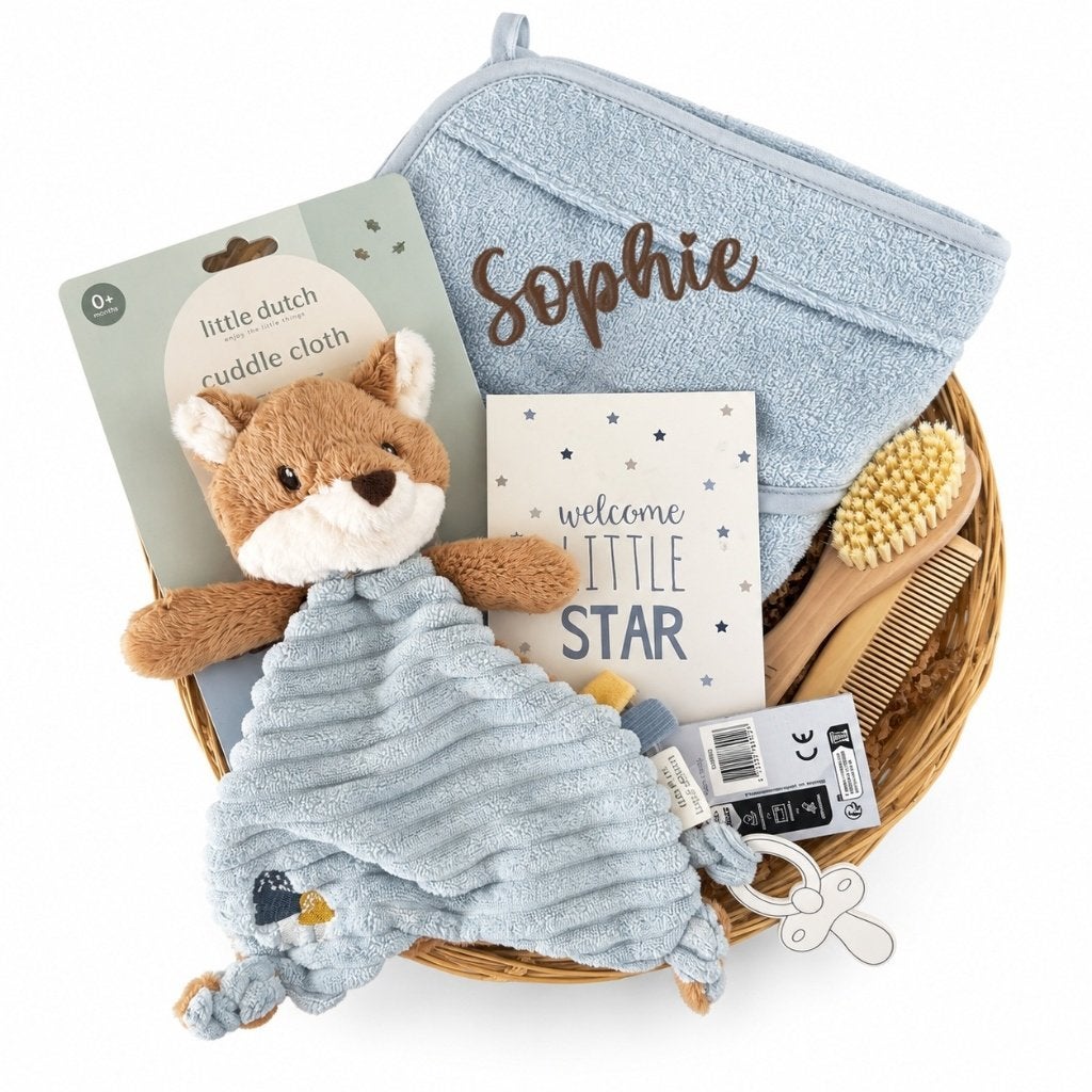 Kraamcadeau geboorte baby mand Little Fox, The River House, Kraamcadeau, Info@theriverhouse.nl, Nieuw