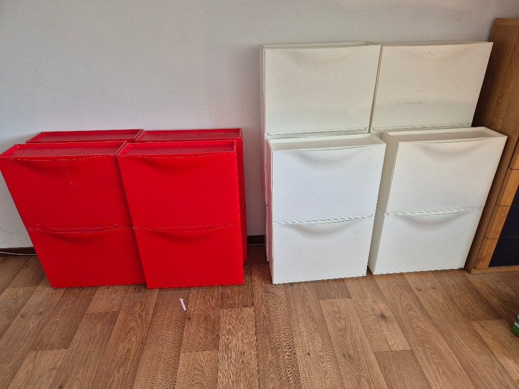 IKEA Trones schoenen opbergsysteem rood/wit, Ophalen, Zo goed als nieuw, Modern