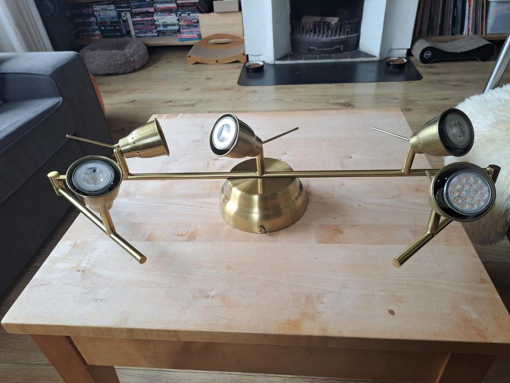 Koperkleurige plafondlamp/ spotjes. Ikea, Ophalen, Halogeen, Gebruikt, Metaal of Aluminium