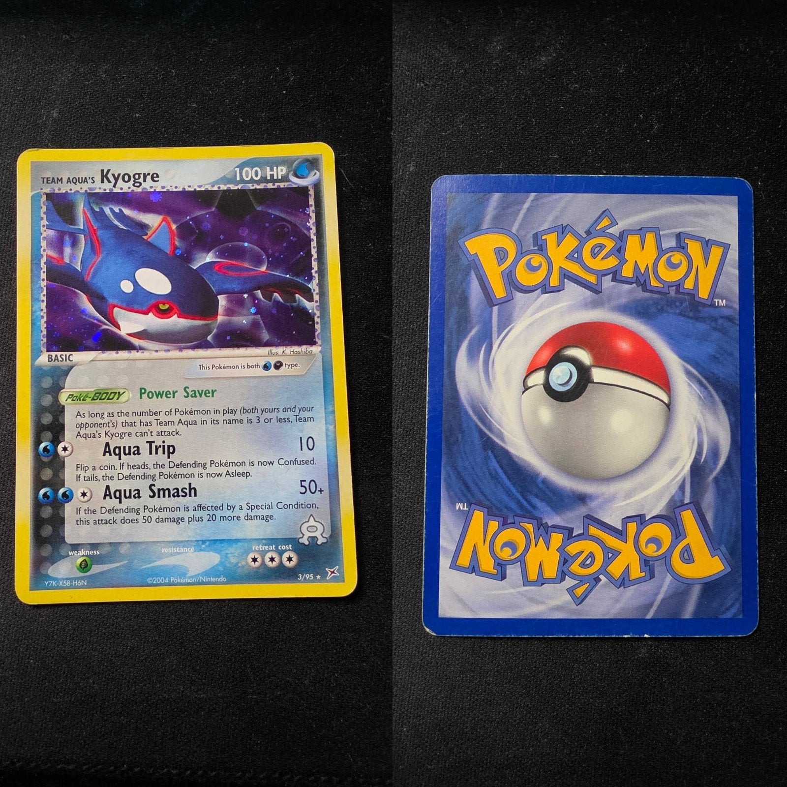 Team Aqua's Kyogre EX Holo Pokémon Kaart (3/95), Ophalen of Verzenden, Gebruikt, Losse kaart, Foil