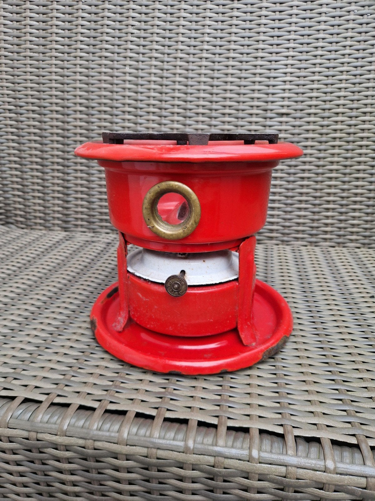 Vintage Rood Petroleum Kooktoestel / Kachel, Ophalen