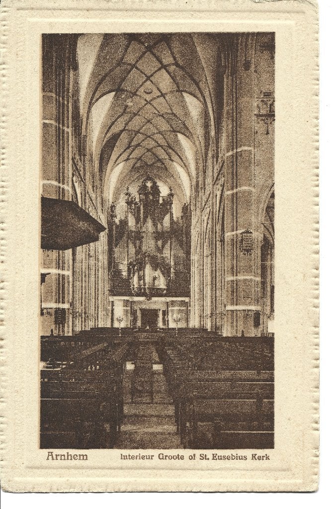 Arnhem Interieur Groote of Eusebiuskerk orgel, Ophalen of Verzenden, Voor 1920, Ongelopen, Gelderland