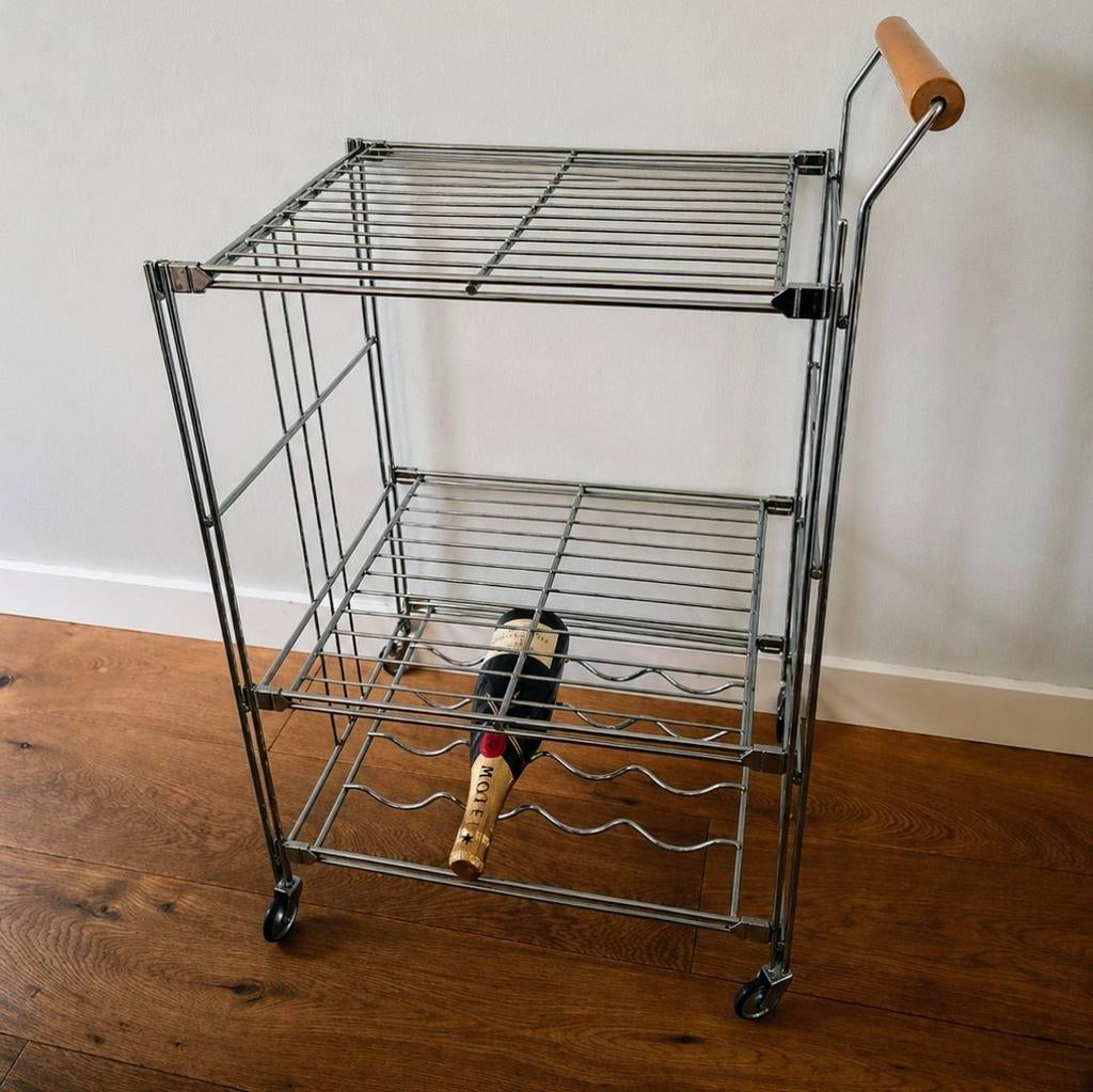 Vintage trolley Balton design met wijnrek - jaren 90 design, Ophalen