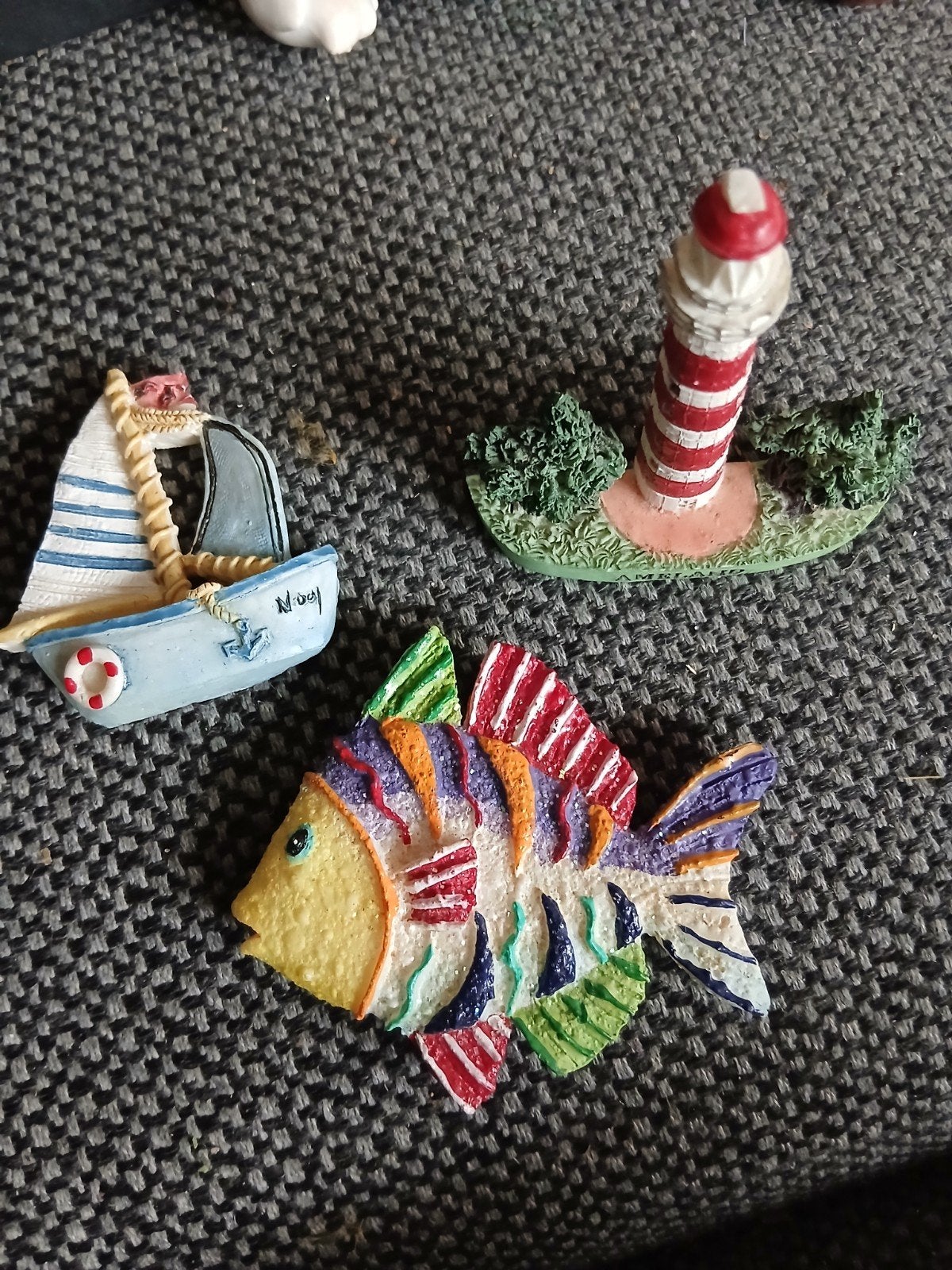 Leuke decoratie: bootje, vuurtoren Ameland en vis, Ophalen of Verzenden, Zo goed als nieuw