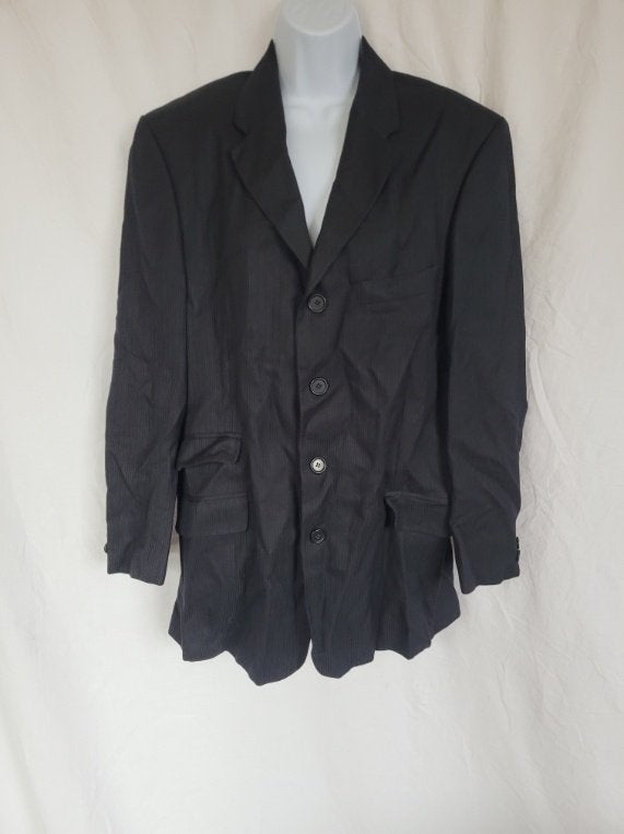 Net zwart gestreept colbert mt 50 merk Contemporary, Kleding | Heren, Kostuums en Colberts, Maat 48/50 (M), ., Zwart, Ophalen of Verzenden