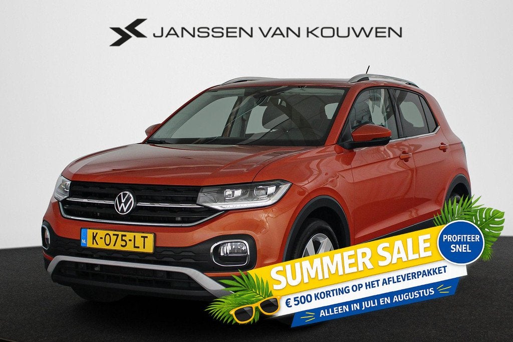 Volkswagen T-Cross 1.0 TSI Style Automaat Camera LED Climate, Auto's, Volkswagen, Gebruikt, Euro 6, Overige kleuren, Origineel Nederlands