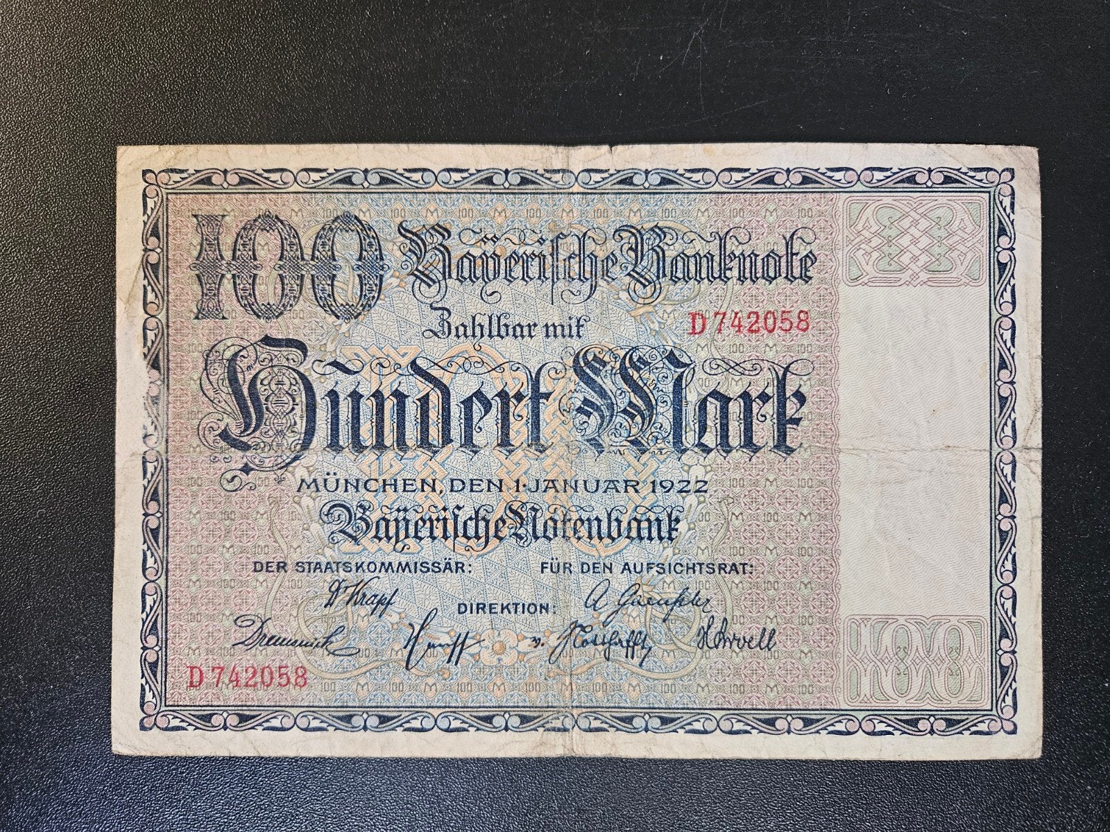 Duitse Staten Beieren München pick S923 1922, Ophalen of Verzenden, Duitsland, Los biljet