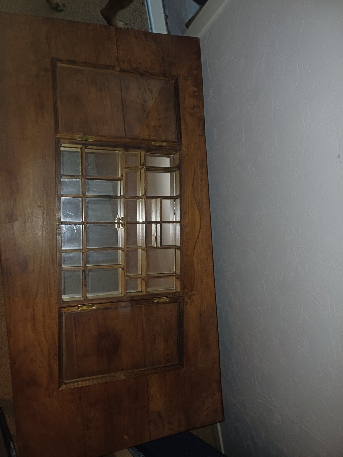Vintage houten kastje met spiegelwand, Ophalen of Verzenden