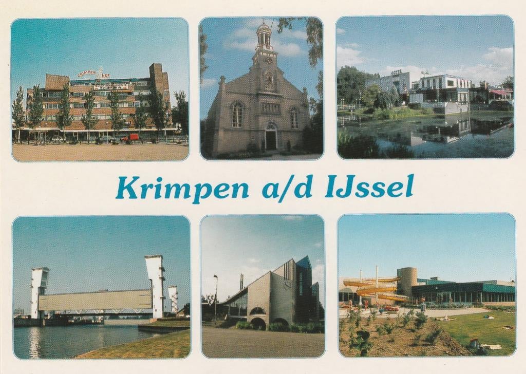 KRIMPEN AAN DEN IJSSEL Winkelcentrum Kerk Stuw Zwembad, Verzenden, 1980 tot heden, Ongelopen, Zuid-Holland