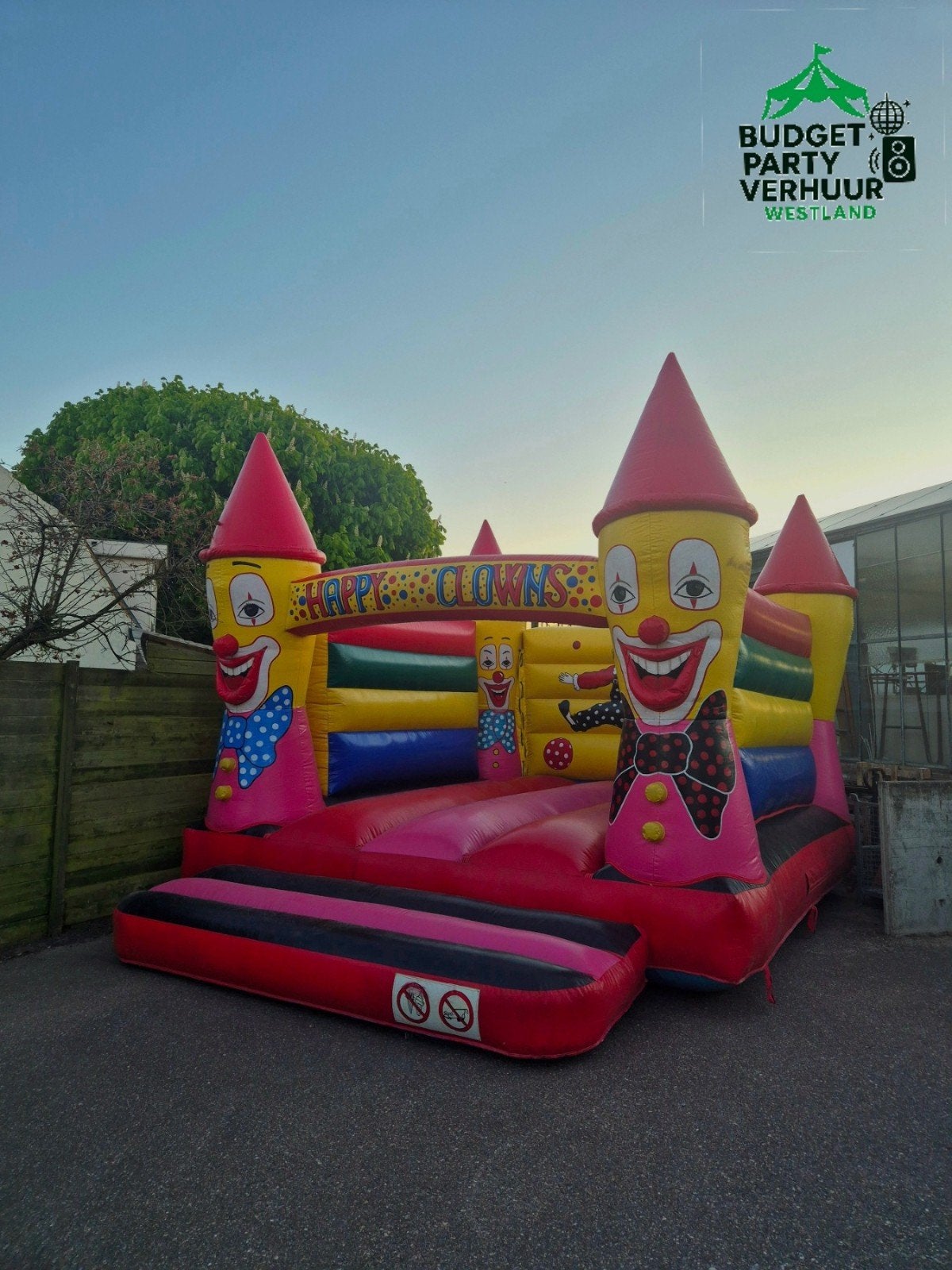 Clowns Springkussen 5x6 meter te huur - Budget Party Verhuur, Ophalen