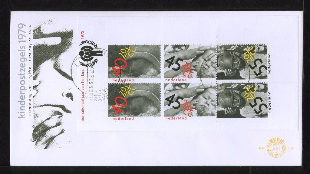 FDC (blok) ‘Kinderpostzegels’ 1979, Ophalen of Verzenden, Onbeschreven, Nederland