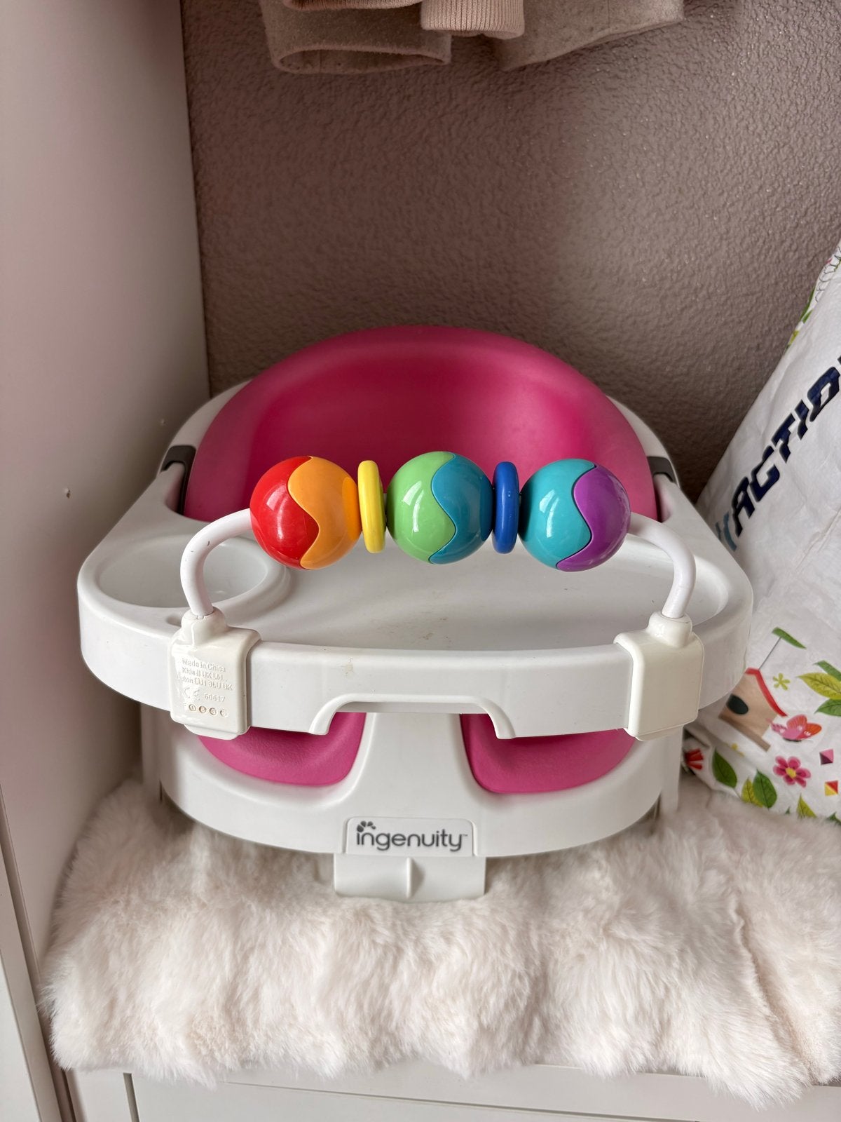 Ingenuity Baby Base 2-in-1 Zitje met Speelgoed, Ophalen, Gebruikt, Overige typen, Afneembaar eetblad