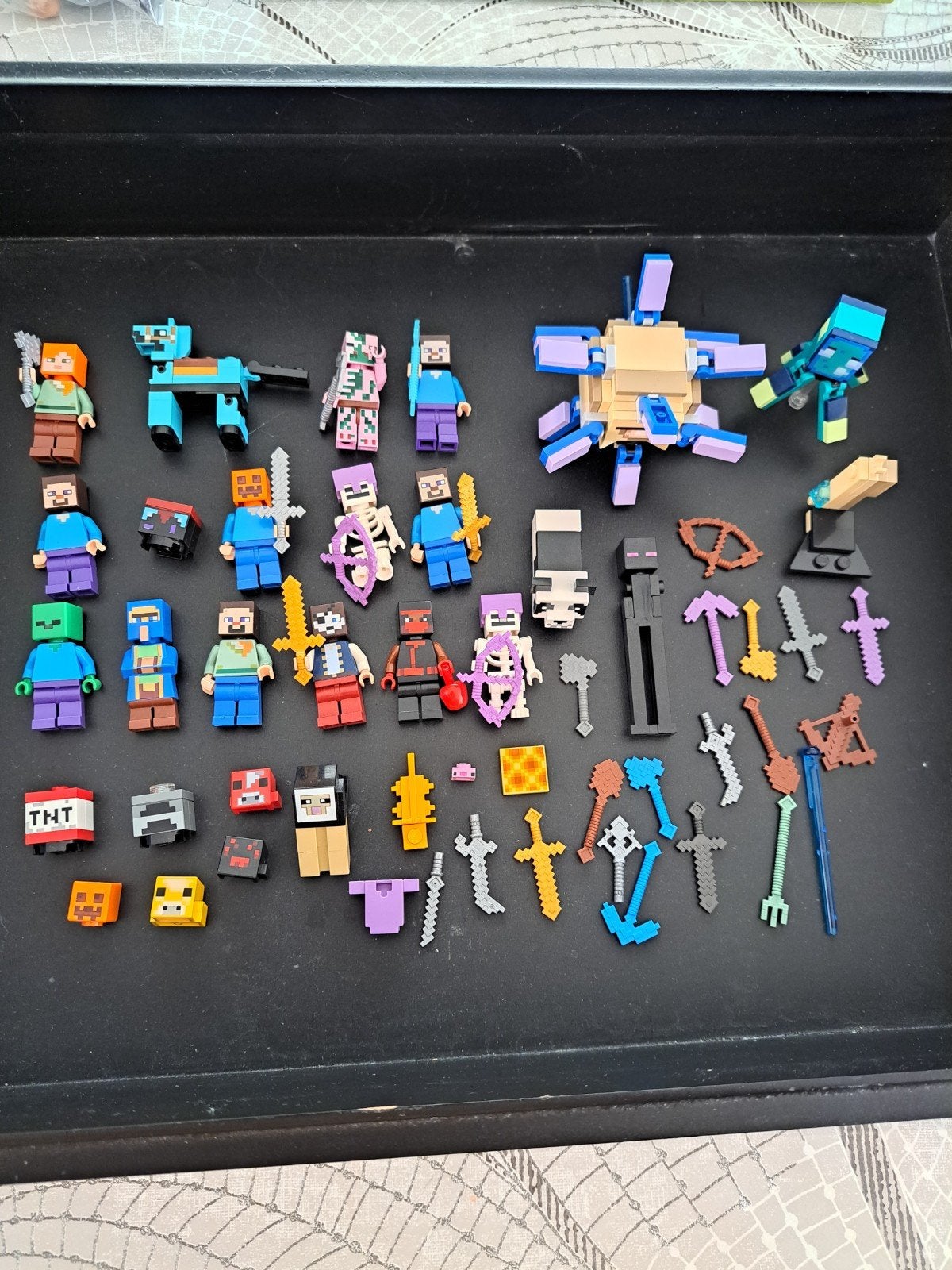 LEGO Minecraft Minifiguren en Wapens Partij, Gebruikt, Minecraft, Lego, Ophalen of Verzenden
