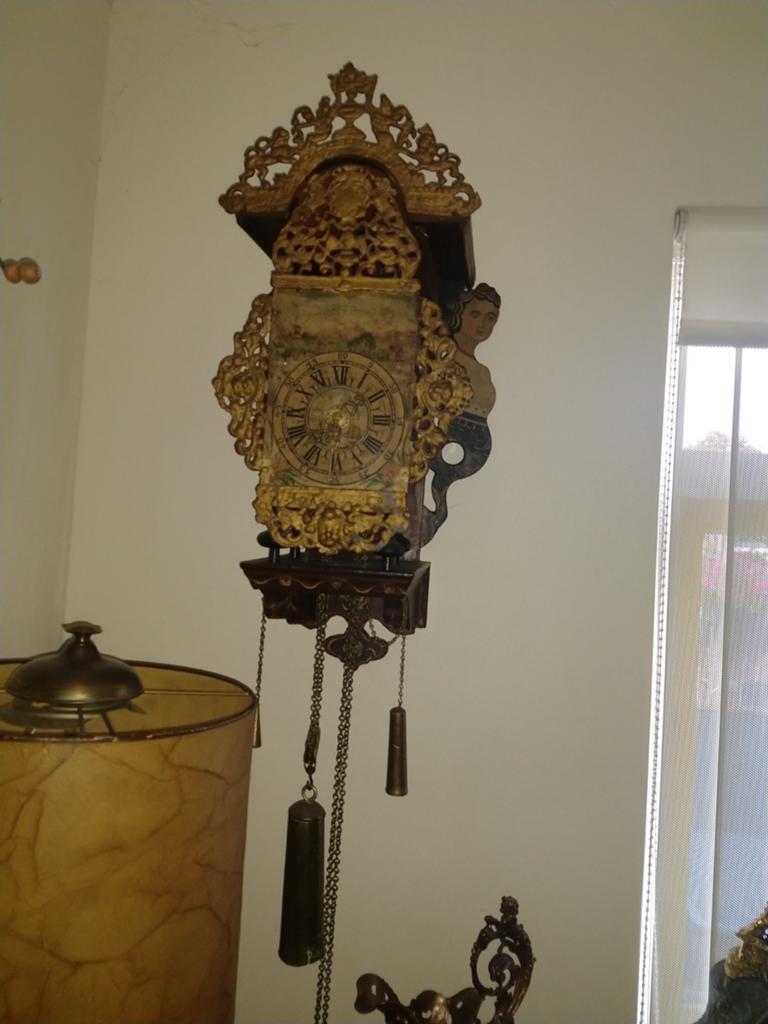 Antieke Stoelklok met Zeemeermin Decoratie, Ophalen of Verzenden