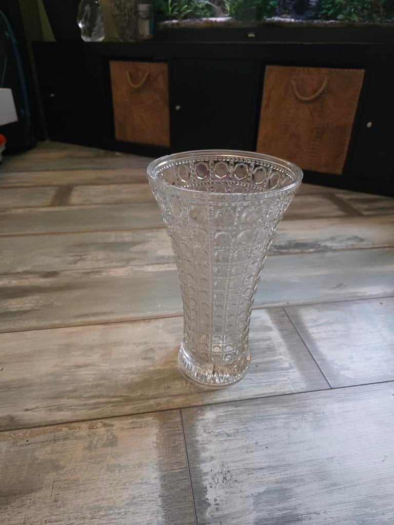 Mooie glazen vaas met patroon, Antiek en Kunst, Ophalen of Verzenden