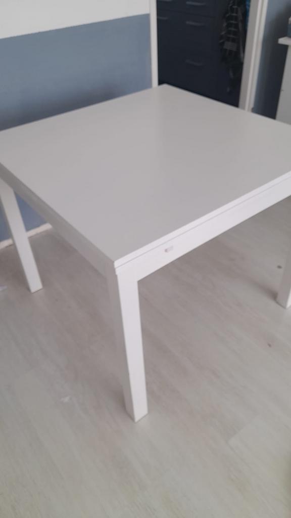 Uitschuifbare eettafel wit - IKEA Bjursta, Ophalen, Gebruikt, 100 tot 150 cm, 50 tot 100 cm