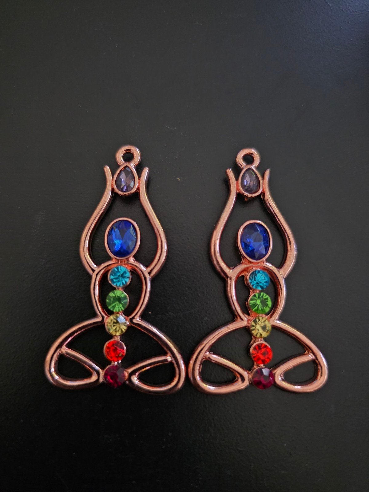 Yoga Bedels met Chakra Diamantjes - Set van 2, Overige merken, Overige materialen, Nieuw, Ophalen of Verzenden