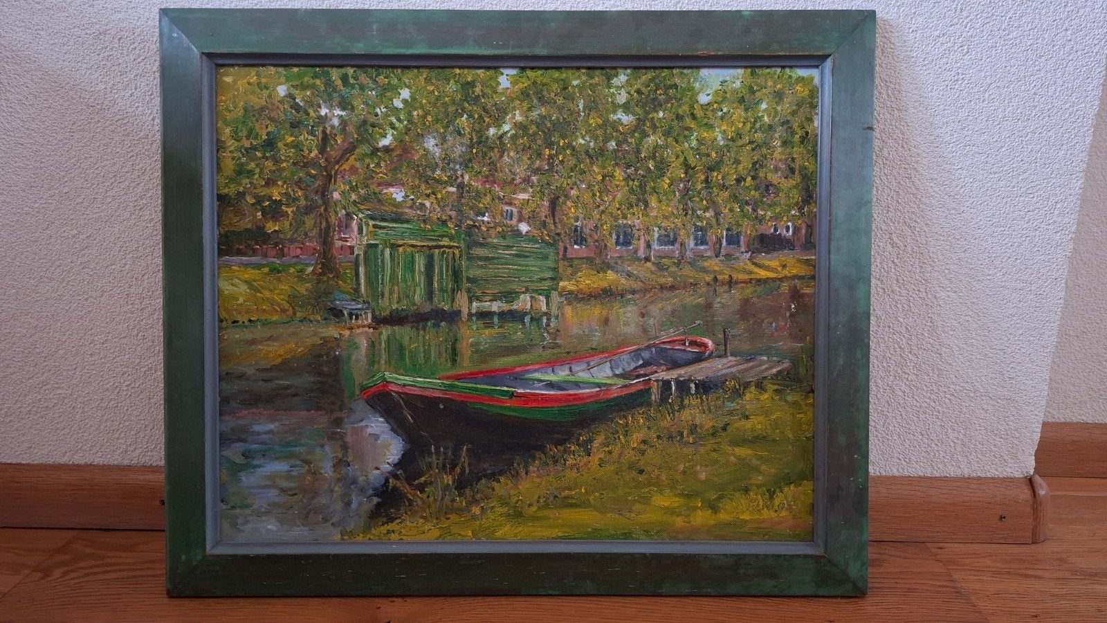 Schilderij schuit., Ophalen of Verzenden, Handgeschilderd, Maritiem / water