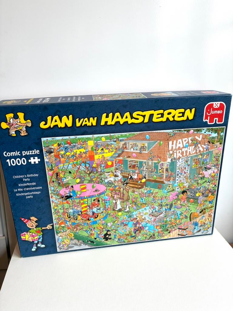 Prachtige Jan van Haasteren ‘Kinderfeestje’ puzzel, Ophalen of Verzenden, 500 t/m 1500 stukjes, Zo goed als nieuw