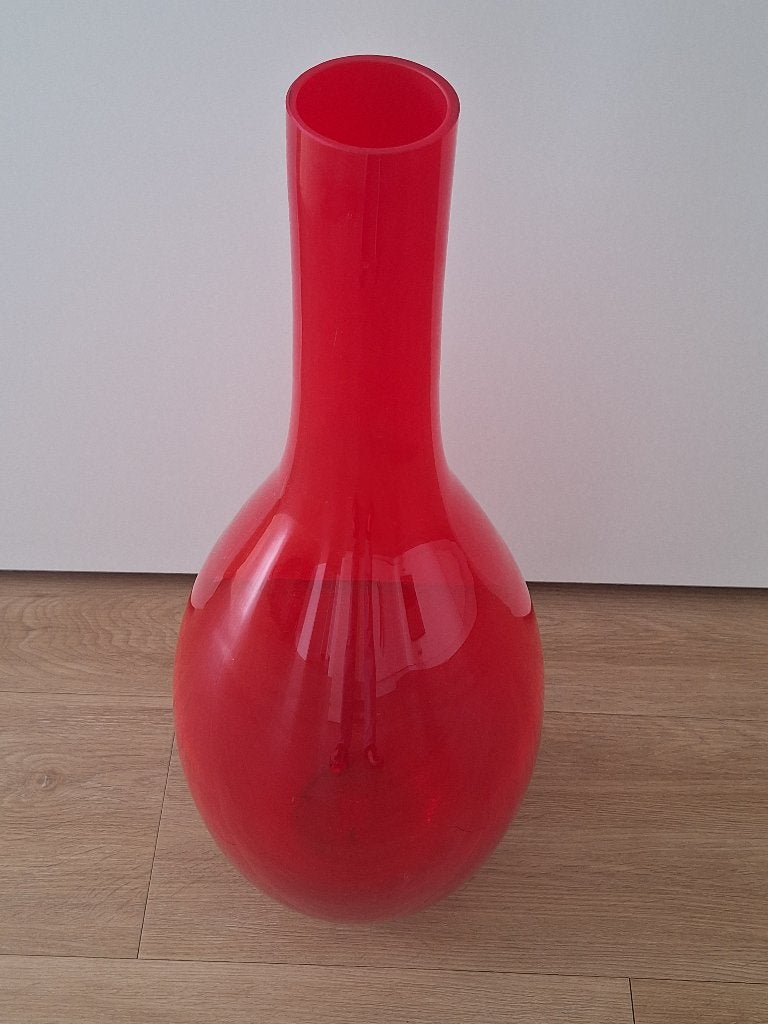 Grote glazen vaas, Huis en Inrichting, Woonaccessoires | Vazen, Ophalen, 70 cm, Rood, Glas