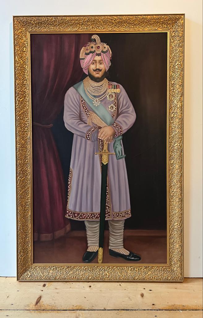 Maharadja 3. Radjastan India Schilderij met Gouden Lijst, Antiek en Kunst, Kunst | Schilderijen | Klassiek, Ophalen