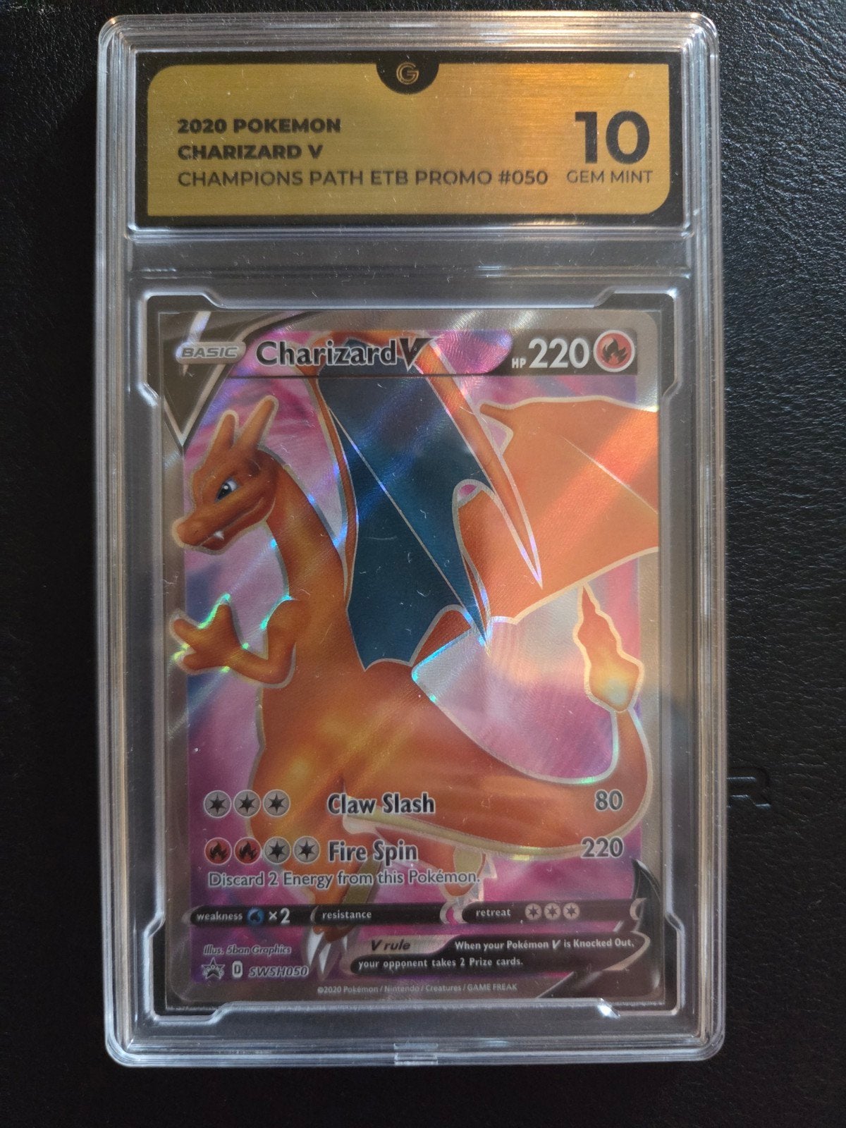 Charizard V #50 Champions Path ETB Promo Global Grading 10, Hobby en Vrije tijd, Verzamelkaartspellen | Pokémon, Ophalen of Verzenden