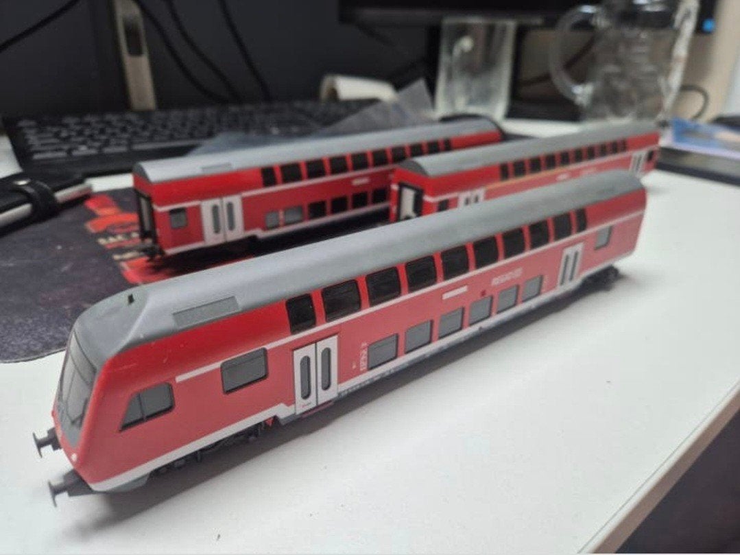 Märklin dubbeldekker rijtuigen uit startsets 78479 en 29475, Wisselstroom, Wagon, Ophalen of Verzenden, Zo goed als nieuw