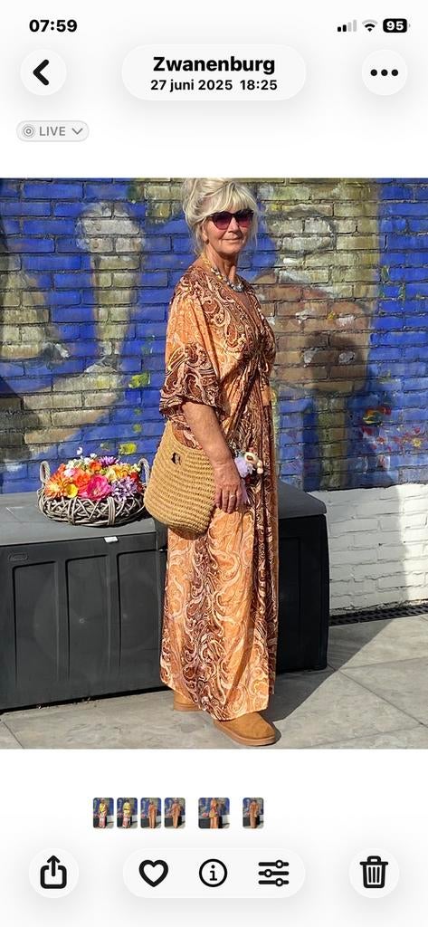 Ibiza jurk Boho Bohemien maat 36 /38/40, Ophalen of Verzenden, Zo goed als nieuw, Maat 38/40 (M), Onder de knie