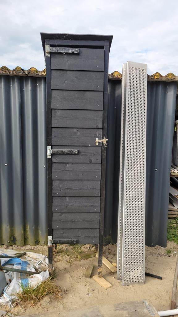 Zwarte houten berging/kast voor buiten, Tuin en Terras, Bergingen en Tuinkasten, Ophalen, Hout, Overige typen