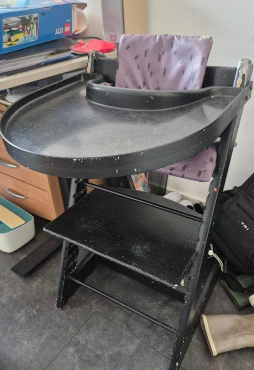 Stokke Tripp Trapp inc Babyschaal en Peuterzitje - Opknapper, Ophalen, Gebruikt, Meegroeistoel