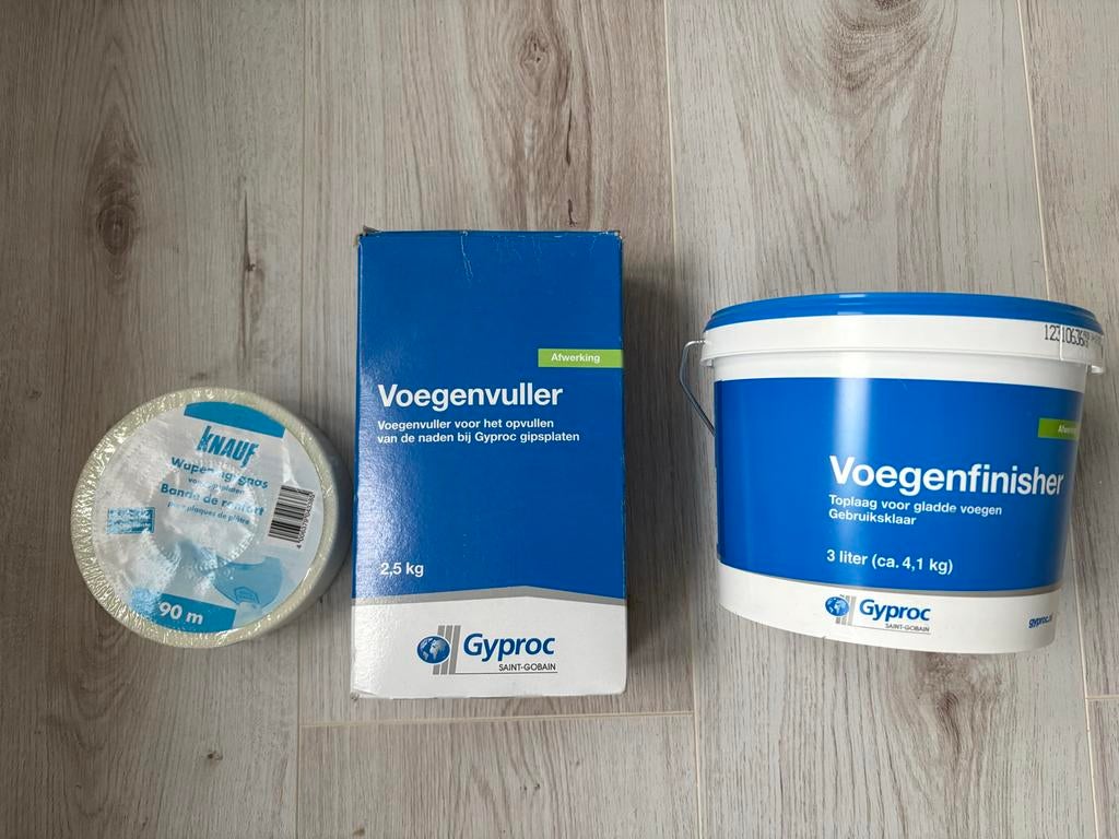 NIEUW: Gyproc Voegenvuller, Voegenfinisher en Wapeningsgaas, Ophalen, Wit, Nieuw, Verf