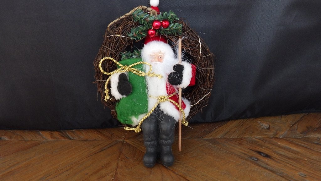 mooie krans met kerstman erin zittend, Ophalen of Verzenden, Gebruikt