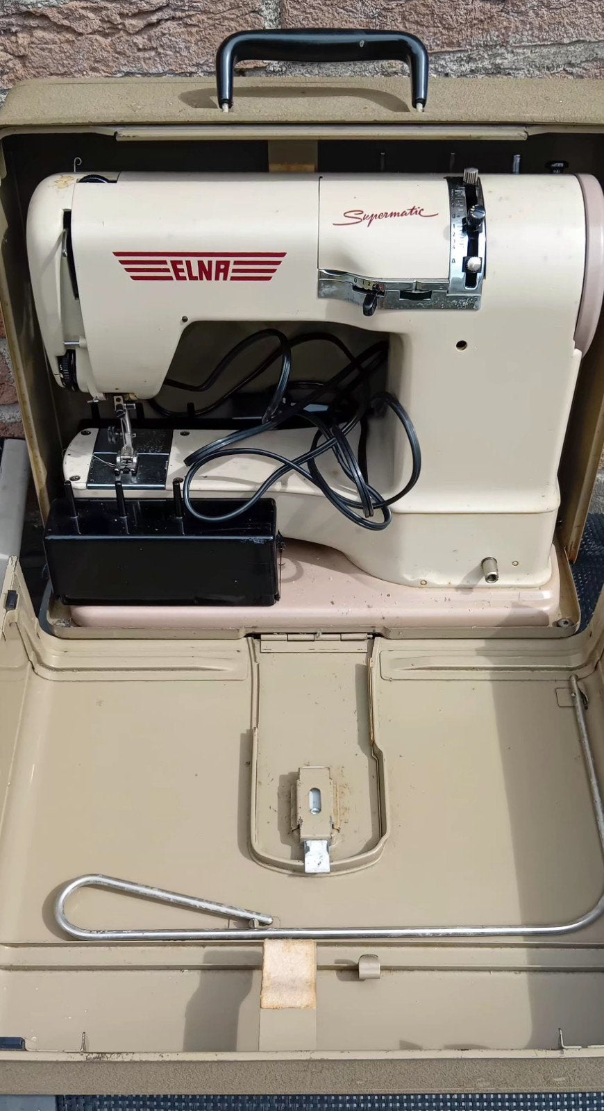 Vintage Elna Supermatic naaimachine - Werkend!, Hobby en Vrije tijd, Naaimachines en Toebehoren, Ophalen of Verzenden, Gebruikt