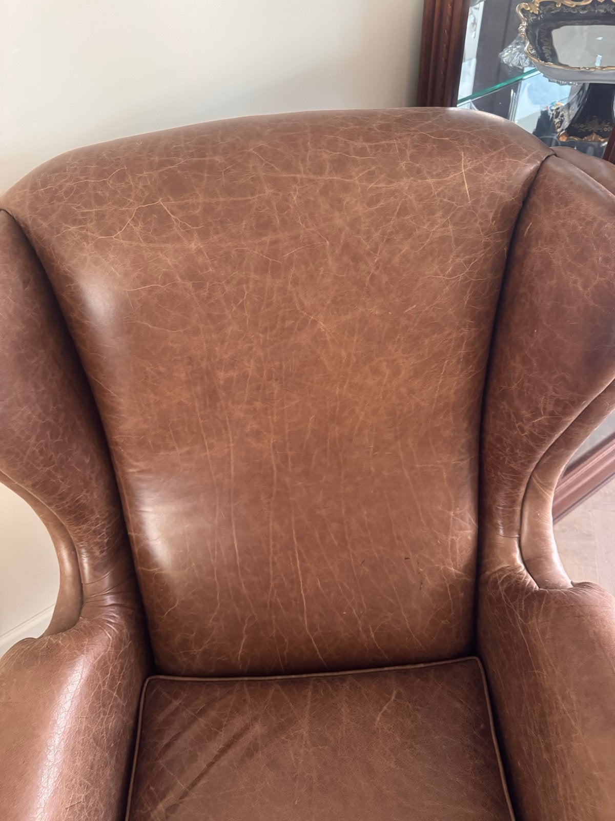 Leren fauteuil - Chesterfield stijl, Ophalen, Gebruikt, Leer, 75 tot 100 cm