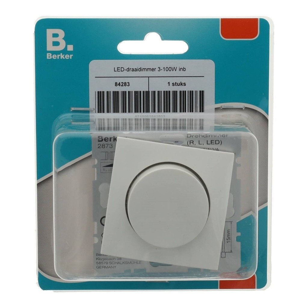 LED-draaidimmer 3-100W inbouw + dimmerknop wit/wit, Verzenden, Nieuw