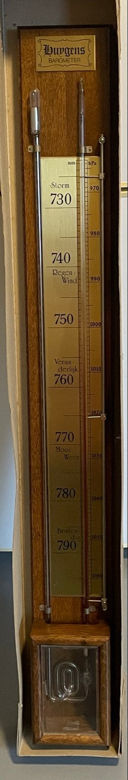 Huygens kwik Barometer - Klassiek Weerstation, Ophalen, Zo goed als nieuw, Barometer