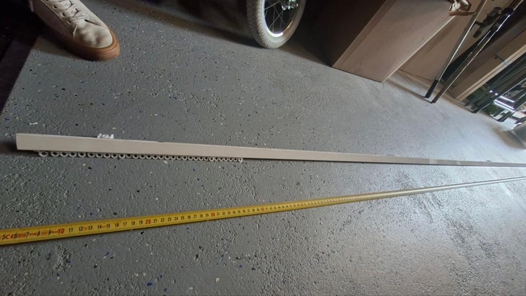 Gordijnrails wit 537,5 cm lang, 2.5 hoog, Ophalen of Verzenden, Gebruikt, Wit, 200 cm of meer