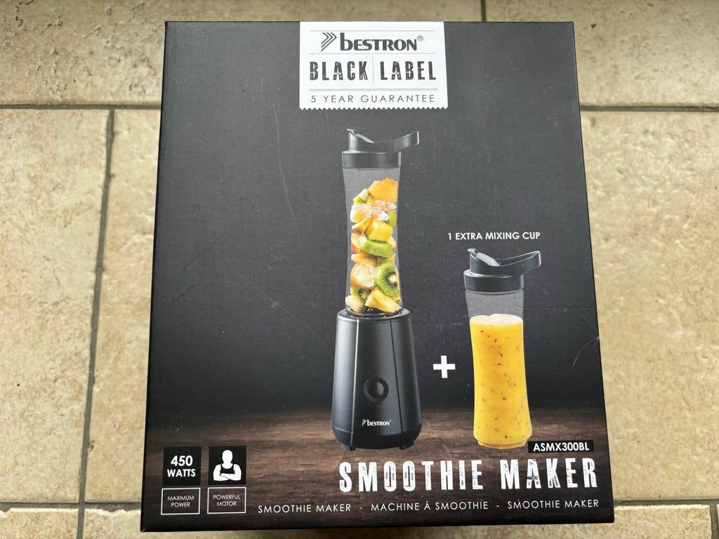 Bestron Smoothie Maker ASMX300BL met extra beker - Nieuw, Witgoed en Apparatuur, Blenders, Nieuw, Blender to go, Ophalen of Verzenden