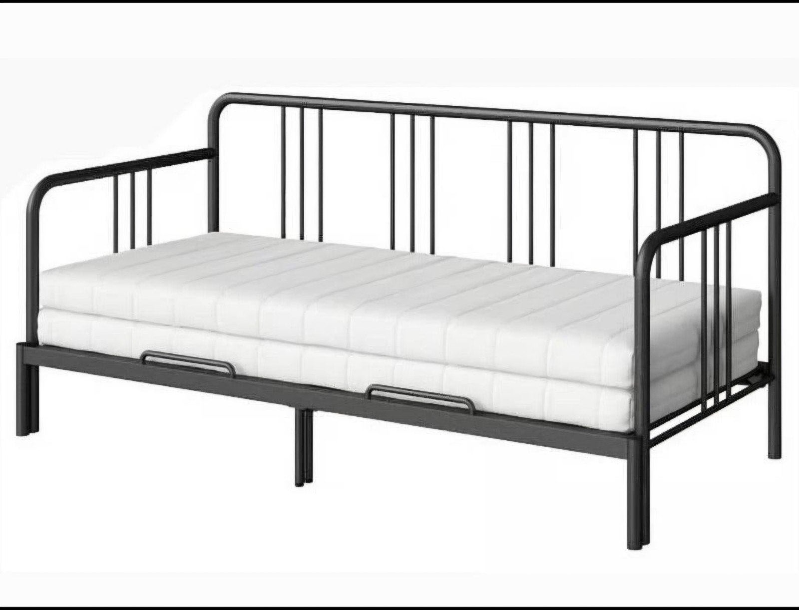 IKEA Fyresdal bedbank - Zwart, uitschuifbaar, Modern, Scandinavisch, Zwart, Tweepersoons, Ophalen of Verzenden